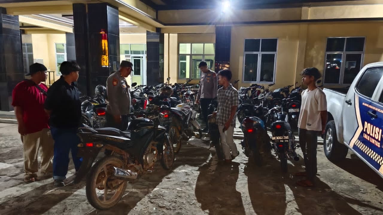 Gempur Balap Liar Di Bagan Batu: Polsek Bagan Sinembah Sikat Misteriusnya Raungan Knalpot Brong, 6 Motor Diangkut 
