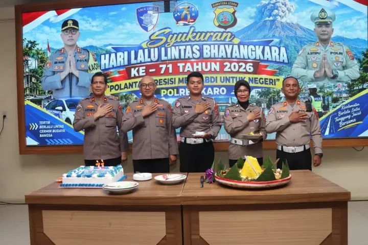 Polres Karo Gelar Syukuran Hari Jadi Lalu Lintas ke-71, Tekankan Pelayanan Humanis