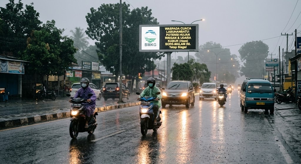 Prakiraan Cuaca Labuhanbatu Hari Ini: Waspada Hujan Ringan, Udara Kabur dan Tips Berkendara