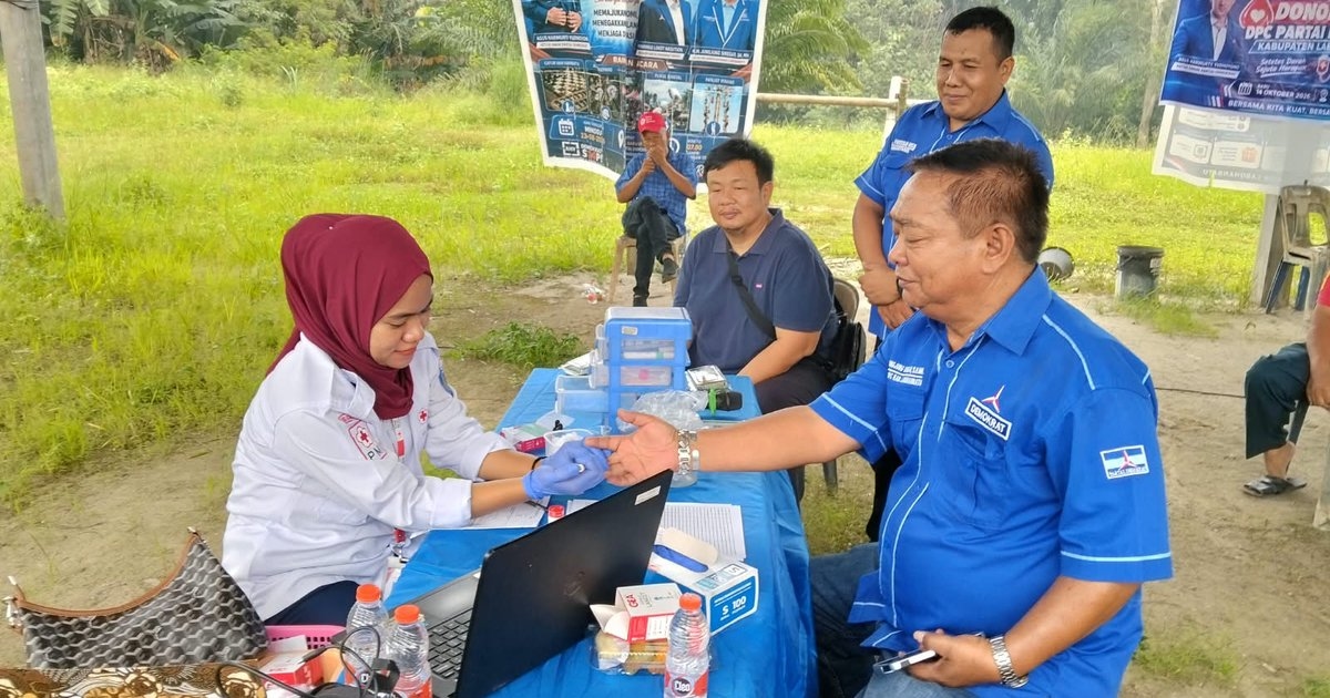 HUT ke-25 Partai Demokrat, DPC Labuhanbatu Gelar Donor Darah Bantu Stok Darah Nasional
