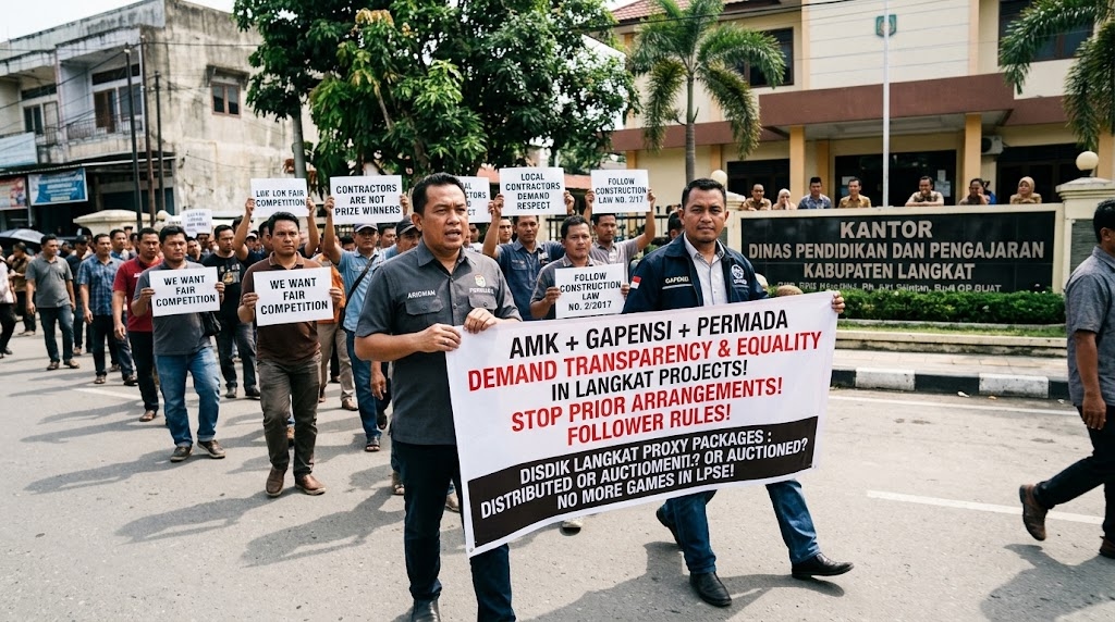 Skandal Dugaan Korupsi Proyek Disdik Langkat: Proyek 'Habis Dibagi' Sebelum Tayang LPSE, Ratusan Kontraktor Siap Kepung Kantor Bupati