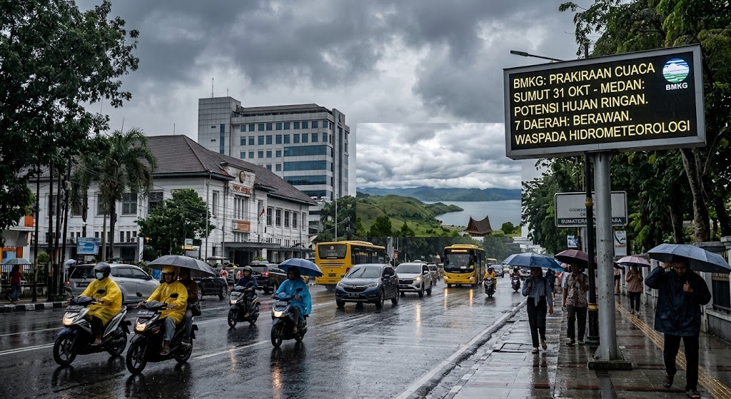 Prakiraan Cuaca Sumut 31 Oktober: BMKG Ungkap Sebaran Hujan dan Wilayah Berawan